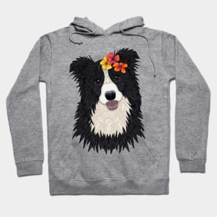 Tropical Border Collie Girl Hoodie